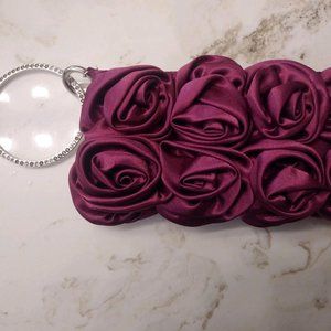Fuchsia Rosette Clutch/Wristlet